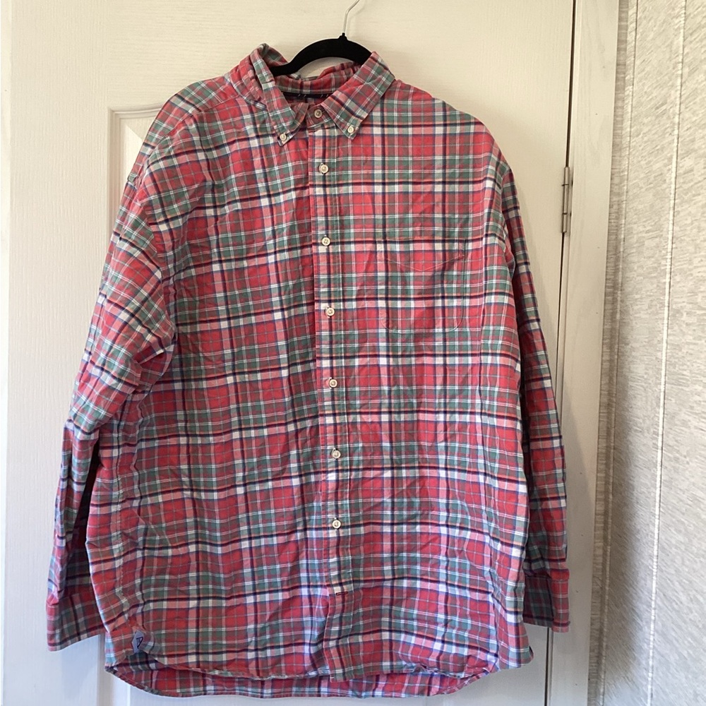 Daniel Cremieux Red and Green Plaid Button-Down Shirt size 2XB EUC